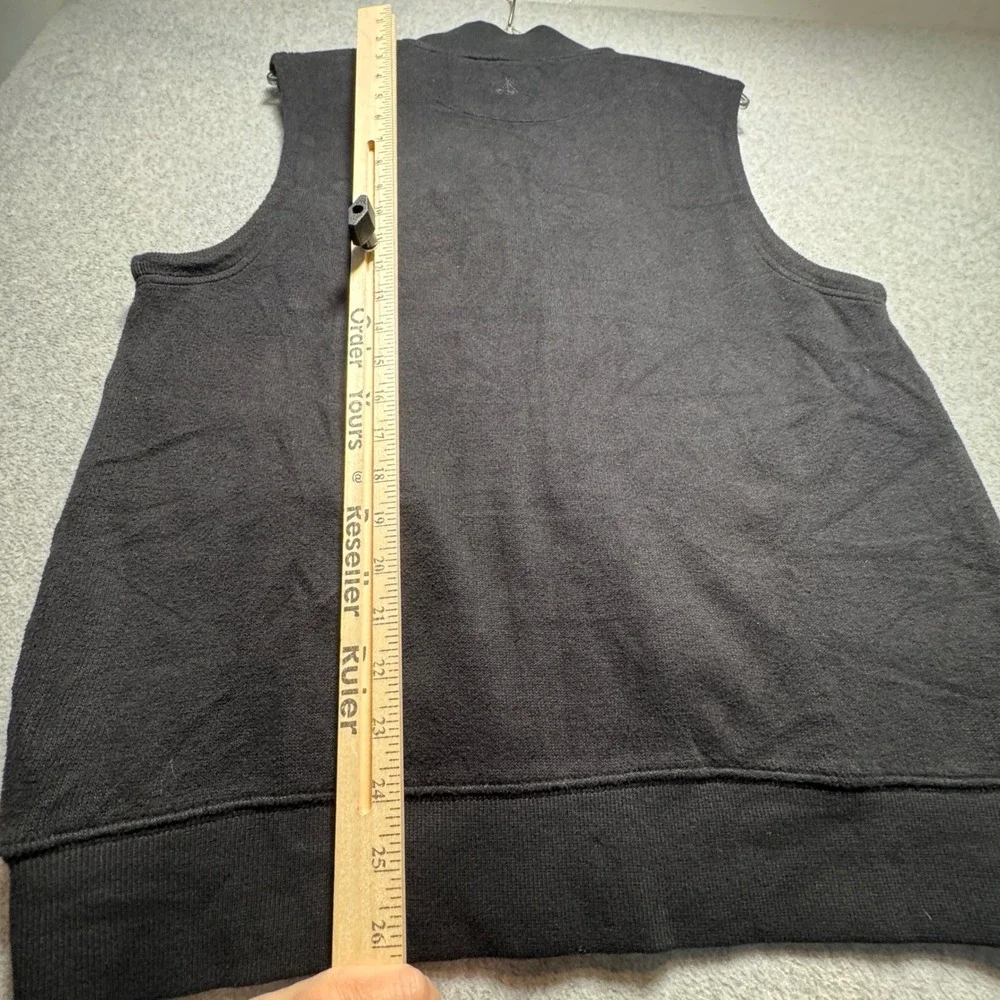 Pendleton Shetland Wool Sweater Vest Charcoal Black Full Zip Mock Neck Men Small